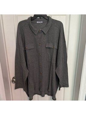 NWT Culture Code Gray Button Down Shirt
